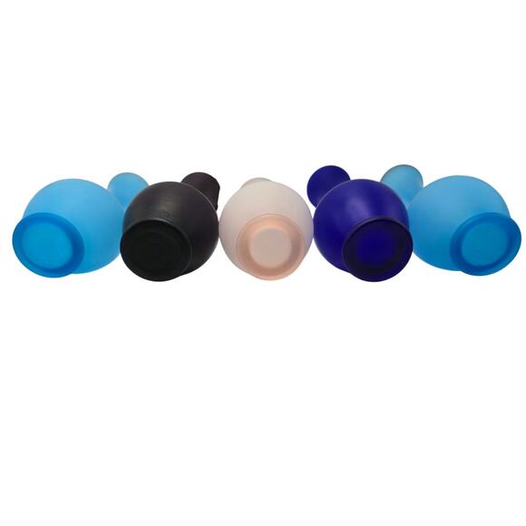 Set of 5 Colored Satin Glass Bud Vases 7.5" Tall EUC - Picture 10 of 12